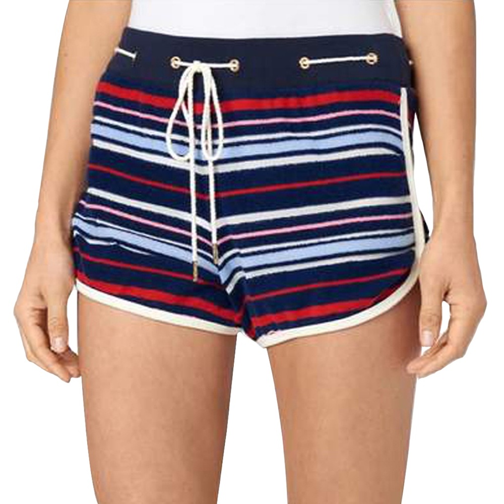 Juice Couture Microterry Burnout Stripe Shorts